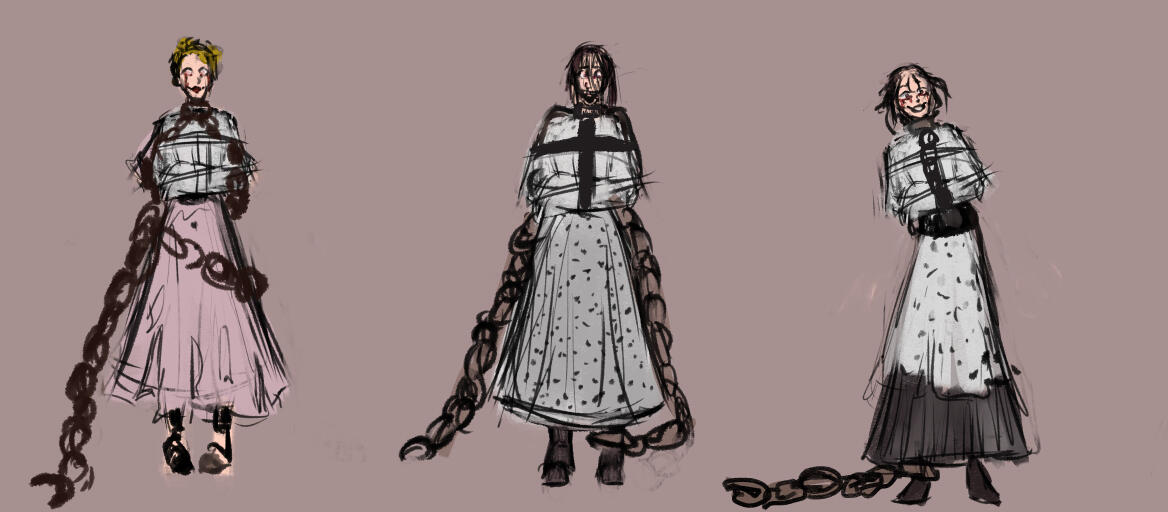 Early concepts for Cassandra Murphy character